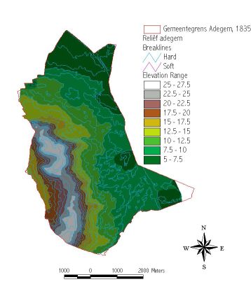 Adegem - reliëf
