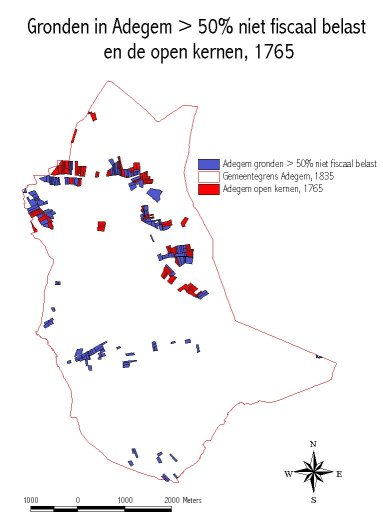 Adegem - Gronden >50% niet fiscaal belast en de open kernen