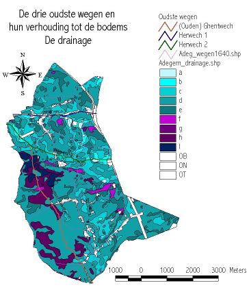 Adegem - Oudste wegen en hun verhouding tot de bodems: Drainage