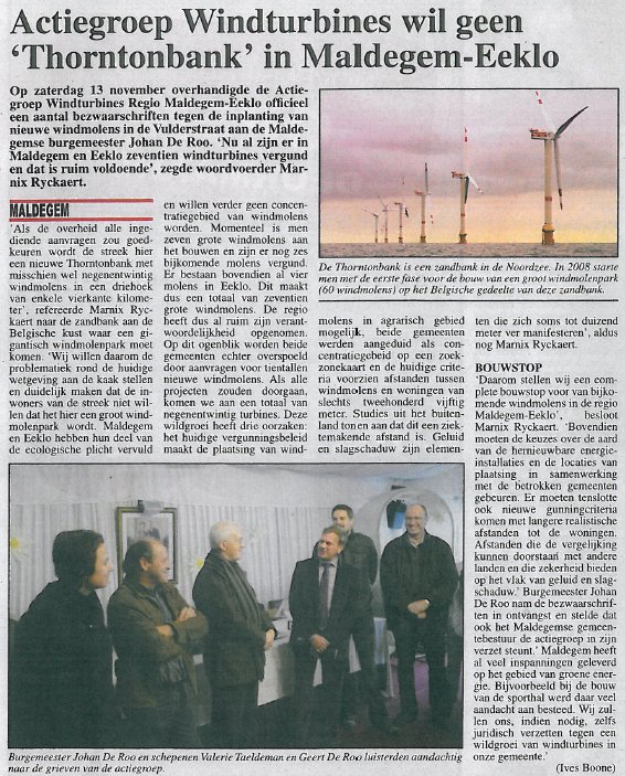 Artikel over windmolens in Taptoe