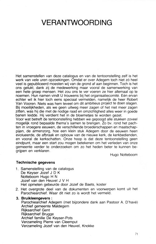 Omtrent Adegem - Catalogus van de tentoonstelling (2)