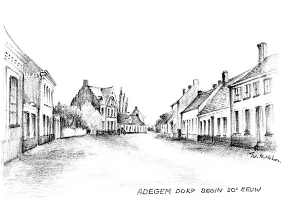 Adegem Dorp begin 20e eeuw