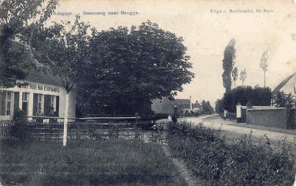 Adegem. - Steenweg naar Brugge.