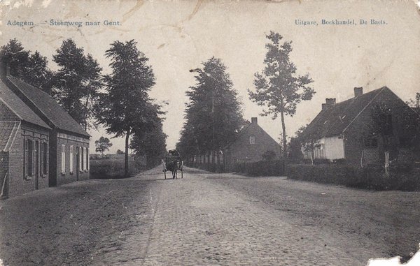 Adegem. - Steenweg naar Gent.