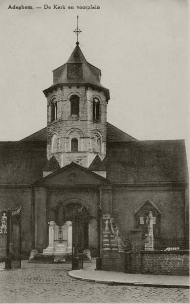 Adeghem. - Kerk en voorplein