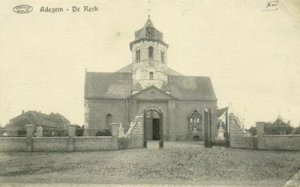 Adegem kerk kort na de eerste wereldoorlog